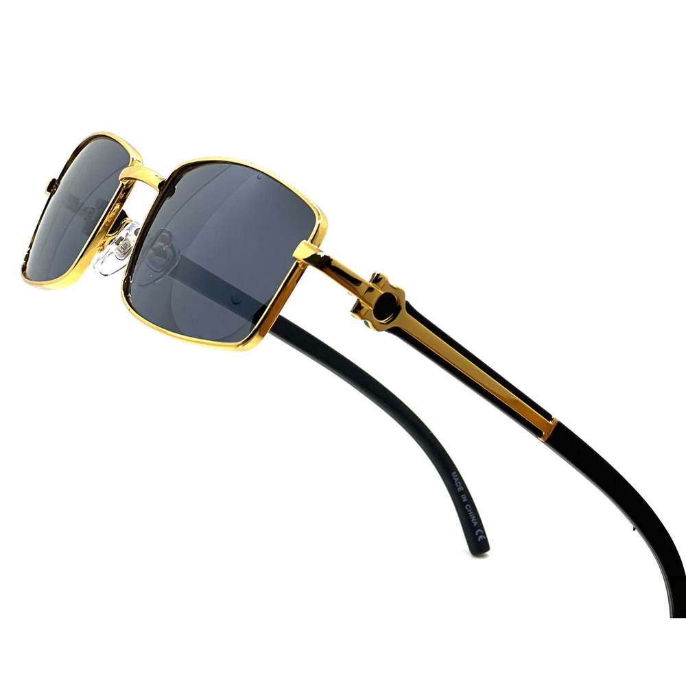 Sunglasses Men's Fashion Square Dark Black Lens Cholo Gangs Rapper Shades HipHop